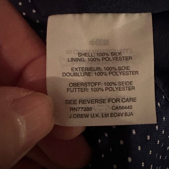 J Crew Collection Silk Polka Dot Trench Dress Gilbert Blue White Size 2 - Picture 10 of 16